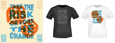 Risk alın veya t shirt aplike, moda slogan, rozet, etiket giyim, kot ve Casual Wear için şans t-shirt baskı kaybetmek
