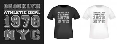 T shirt aplike için Brooklyn NYC t-shirt baskı, moda slogan, tee rozeti, etiket giyim, kot pantolon, ve Casual Wear
