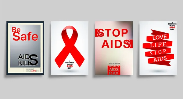 Design de tipografia do Dia Mundial da AIDS para a capa, folheto, cartaz, brochura, cartão ou outros produtos de impressão. Ilustração vetorial —  Vetores de Stock