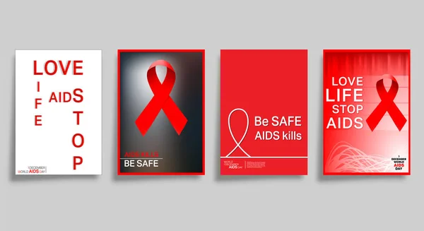 Design de tipografia do Dia Mundial da AIDS para a capa, folheto, cartaz, brochura, cartão ou outros produtos de impressão. Ilustração vetorial —  Vetores de Stock
