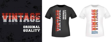 Tişört pulu, tee applique, moda tipografisi, rozet, etiket kıyafeti, kot pantolon ve günlük giyim için klasik tasarım baskısı. Vektör illüstrasyonu.