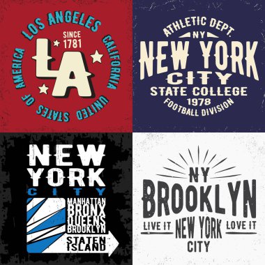 Tişört pulu için klasik tasarım baskısı, tee applique, moda tipografisi, rozet, etiket kıyafeti, kot pantolon ve günlük giyim. Vektör illüstrasyonu