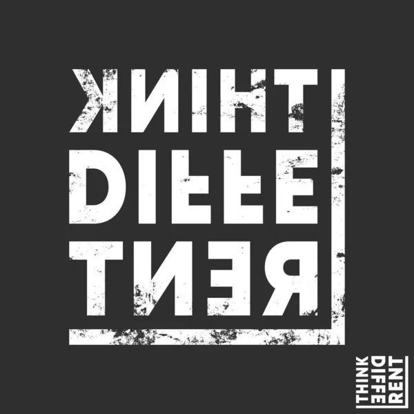 Подумай о другом отпечатке футболки. Дизайн футболок, модных слоганов, значков, этикеток одежды, джинсов и повседневной одежды. Векторная иллюстрация — стоковый вектор