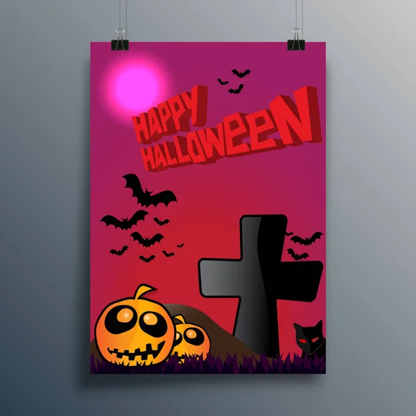 Design Tipografia Halloween Feliz Para Cartaz Panfleto Capa Brochura Outros — Vetor de Stock