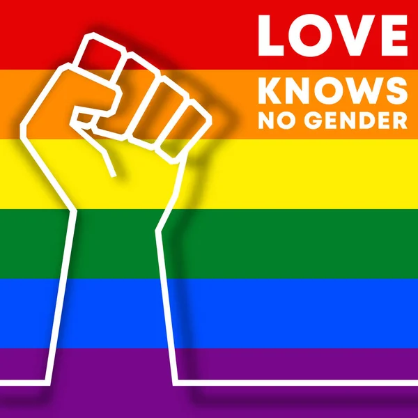 Love Knows Gender Lgbt Typografie Design Pro Plakát Leták Obal — Stockový vektor