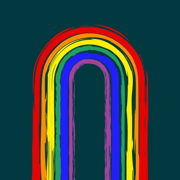 カラフルな虹の手のデザインを描いた ベクターイラスト — ストックベクタ