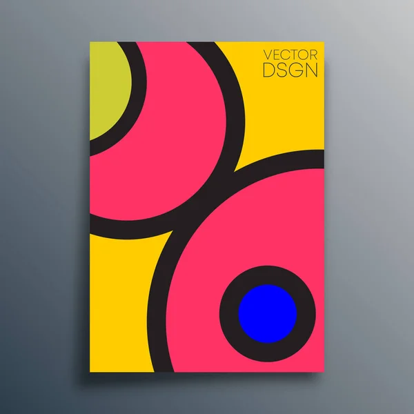 Abstraktní geometrická typografie s barevným designem kruhů pro plakáty, letáky, prospekty nebo jiné tiskařské výrobky. Vektorová ilustrace — Stockový vektor