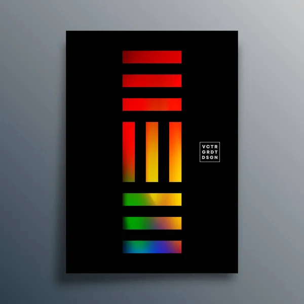Tipografia Geometrica Astratta Con Linee Colorate Gradiente Poster Volantini Copertine — Vettoriale Stock