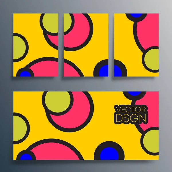Geometrická typografie s barevným kruhovým designem pro plakáty, letáky, prospekty nebo jiné tiskařské výrobky. Vektorová ilustrace — Stockový vektor