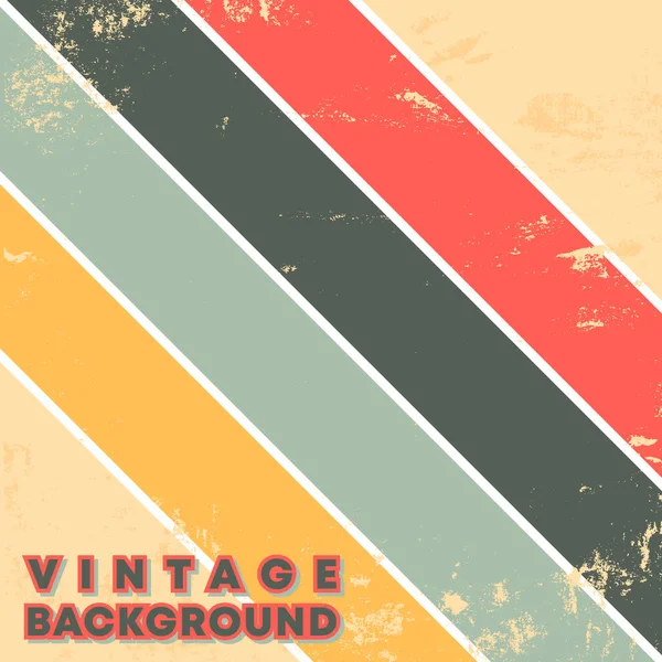 Vintage Grunge Textur Hintergrund Mit Retro Farbstreifen Vektorillustration — Stockvektor
