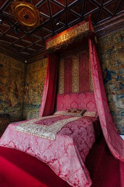 Loire Valley Kalesi'nin 15 Haziran 2014 Chenonceau, Fransa - 23 Temmuz 2017.Interior. Loire Valley castle village Chenonceaux yakınındaki