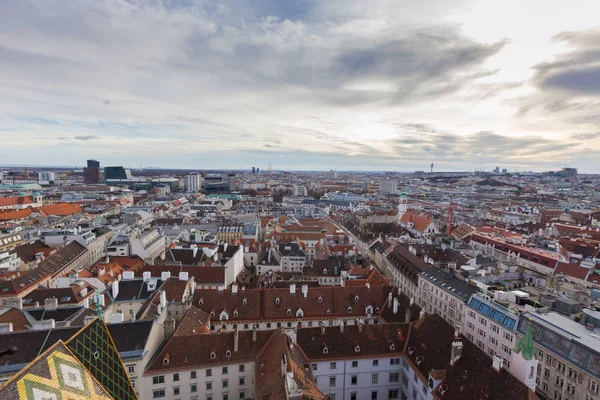 Viena Áustria Janeiro 2018 Vista Plataforma Observação Catedral Santo Estêvão — Fotografia de Stock