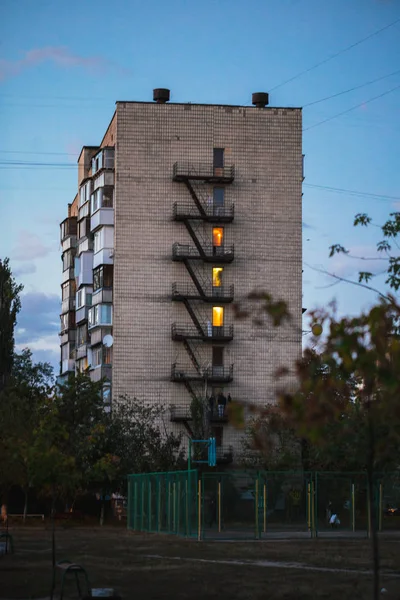 Arquitectura Del Gueto Colapso Unión Soviética Eco Urss Casas Campo —  Fotos de Stock