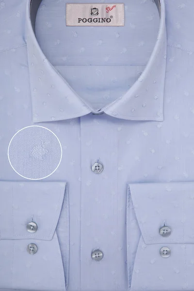 Yakın Çekim Makro Üstten Görünüm Ambalaj Erkekler Gömleği — Stok fotoğraf