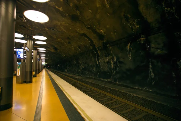 Stockholm Sveç Nisan 2014 Arlanda Havaalanı Terminal Tren Platformu Şehrin — Stok fotoğraf