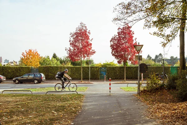 Października 2018 Niemcy Krefeld City Rower Jako Transport Ekologiczny Oznacza — Zdjęcie stockowe
