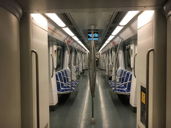 September 2017 Spanien Barcelonainterior Tunnelbanetåg Spanska Metro — Stockfoto