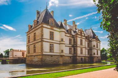July 19, 2017. Village Cormatin France burgundy region in summer. Museum old castle, fortress Ch teau de Cormatin in sunny weather.