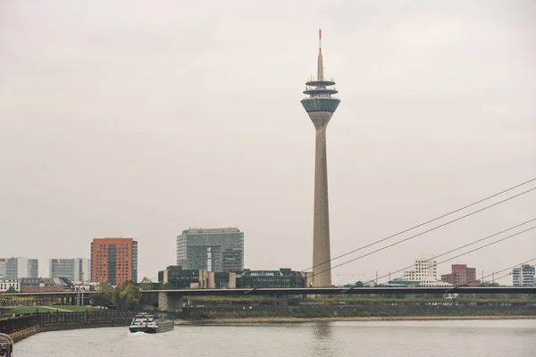 October 2018 Germany Dusseldorf Tower Sightseeing City Center Fall Cloudy — Stock Photo, Image