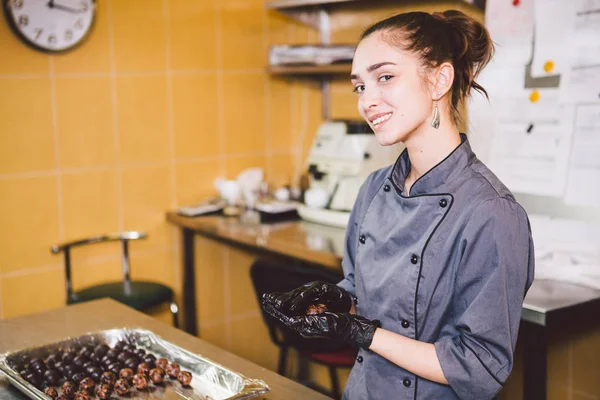 Subject Profession Cooking Pastry Young Caucasian Woman Tattoo Pastry Chef — Stock Photo, Image