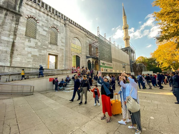 Sultão Ahmet Camii Istambul Azul Mesquita Turca Marco Islâmico Com — Fotografia de Stock