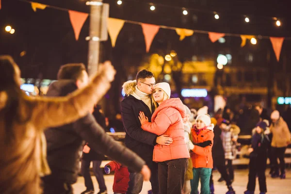 Das Thema Ist Aktive Erholung Winter Auf Der Eisarena Junge — Stockfoto