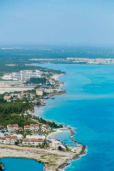 Plage Vue Aérienne Drone Haut Sur Punta Cana Paysage Bavaro — Photo