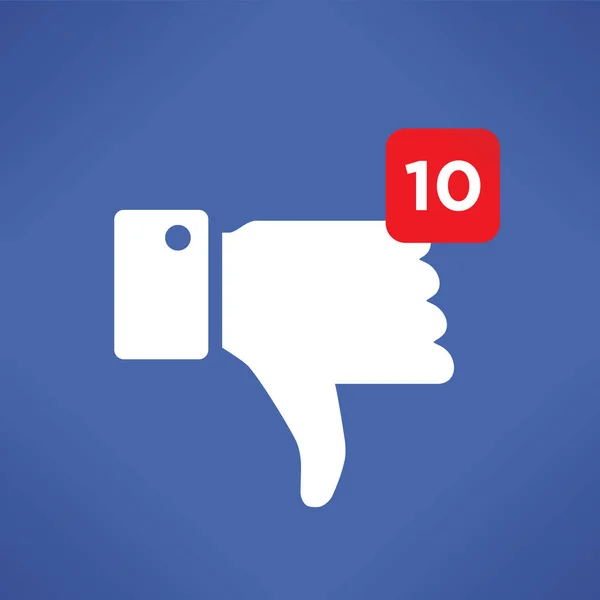 Thumbs Dislike Social Network Facebook Etc Icon New Unlikes Number — Stock Vector