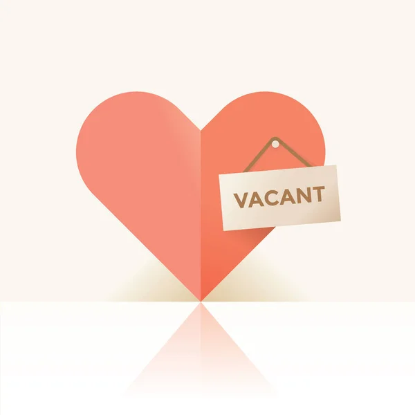 Vacant Heart Seeking Love Relationships Concepts Valentines Day Card Love — Stock Vector