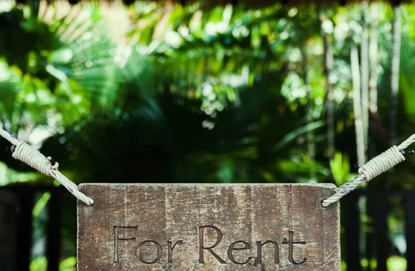 Wooden Plaque Renting — Stock Photo, Image