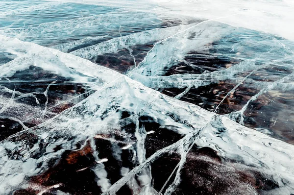 Klares Eis Auf Dem Fluss — Stockfoto