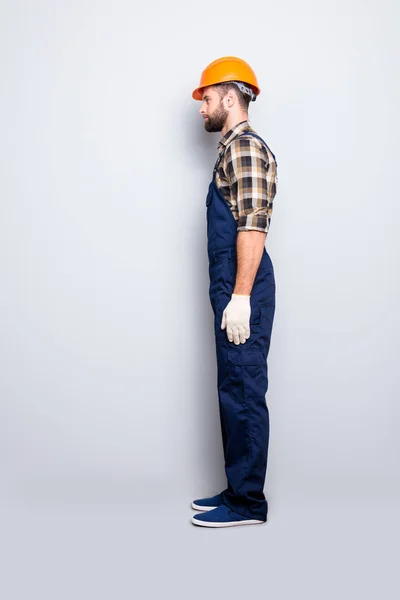 Full Size Fullbody Snap Profile Portrait Legs Virile Harsh Repairer — Stock Photo, Image