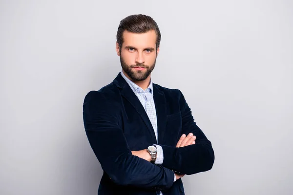 Porträtt Cool Stiliga Attraktiva Viril Maskulina Eleganta Classy Elegant Fantastisk — Stockfoto