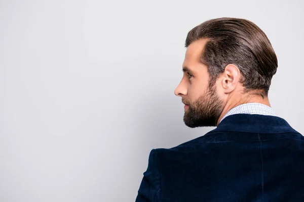 Profile Half Faced Side View Portrait Handsome Luxurious Attractive Stylish — Stock Photo, Image