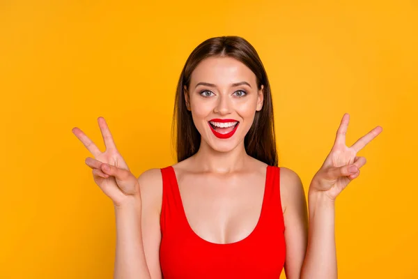 Close Foto Portret Van Dromerig Mooie Blij Schattig Vrij Mooie — Stockfoto