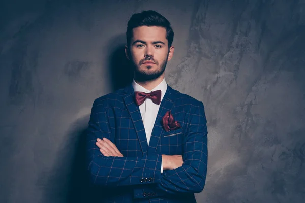 Young Attractive Handsome Serious Brunet Man Wearing Luxury Formal Suit — Stock Photo, Image