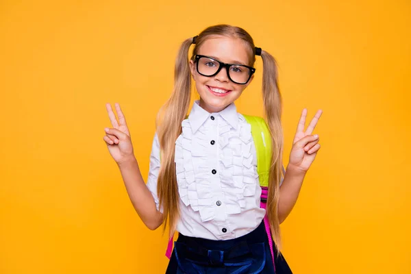 Close up studio photo portrait of lovely nice beautiful cheerful — Stock Photo, Image