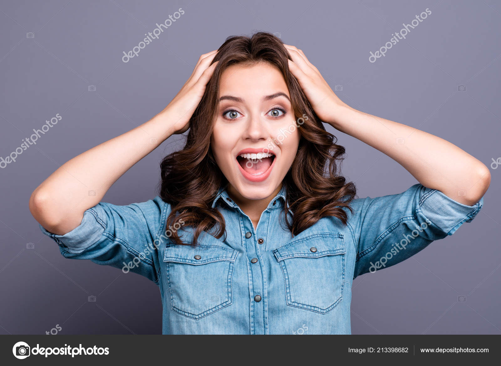Portrait Excited Glad Crazy Nice Cute Adorable Lovely Attractive
