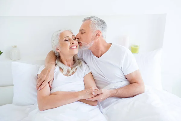 In love, sweet , grandma, granddad couple people with gray hair — Stock Photo, Image