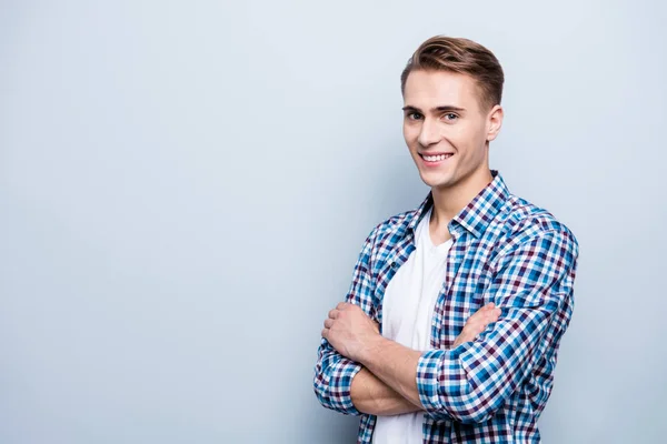 Close up portrait of handsome, attractive, good-looking man in s — Stock Photo, Image