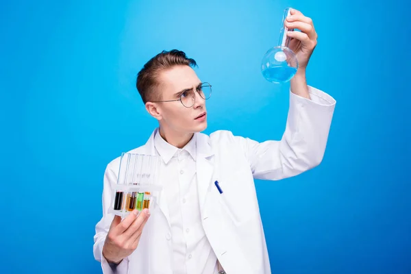 Portrait of cheerful, attractive, busy scientist in formal wear — Stock Photo, Image