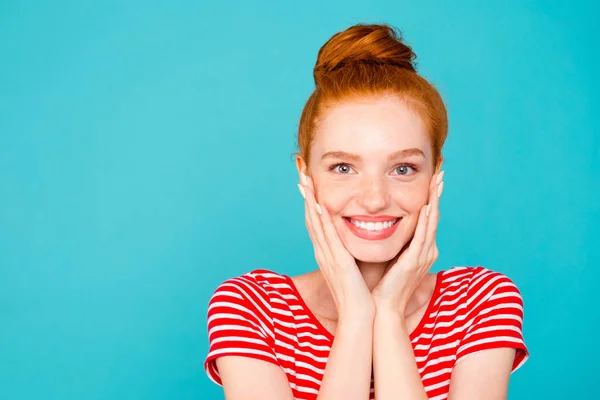 Retrato Cerca Bonito Lindo Atractivo Adorable Magnífico Alegre Alegre Alegre —  Fotos de Stock