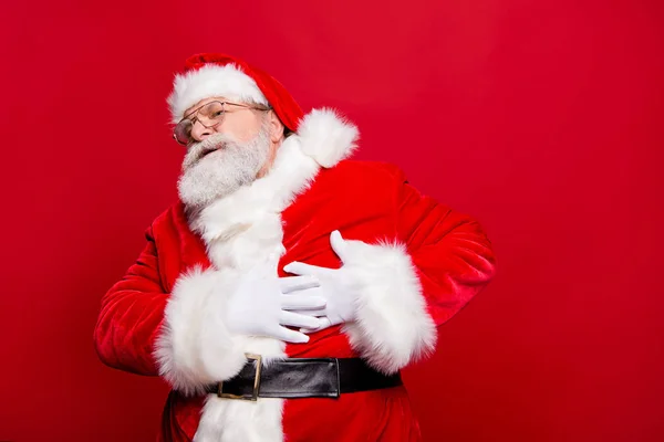 Potrzebować Emeryturę Masz Dość Nieszczęśliwy Nerwowy Stylowe Wieku Święty Mikołaj — Zdjęcie stockowe