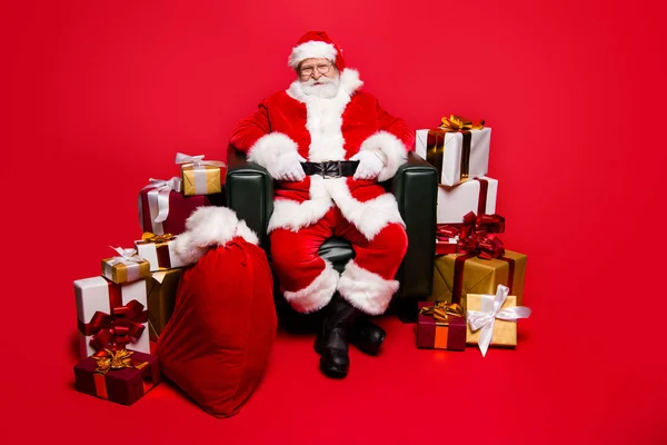 Winter December Noel Concept Volledige Benen Lichaam Grootte Vrolijke Positieve — Stockfoto