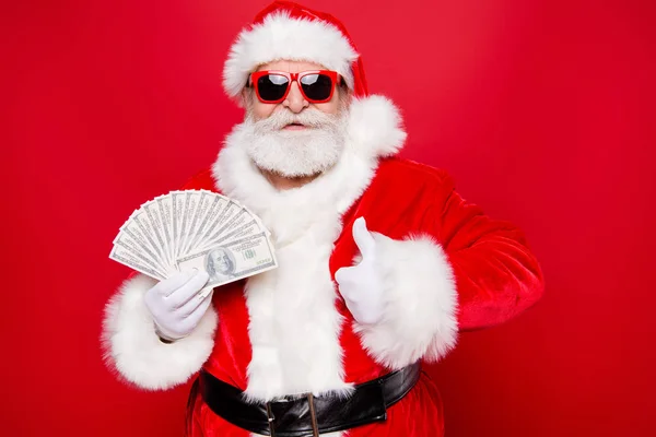 Vigilia Inverno Valuta Natale Desiderano Regali Presenti Invecchiato Maturo Nonno — Foto Stock