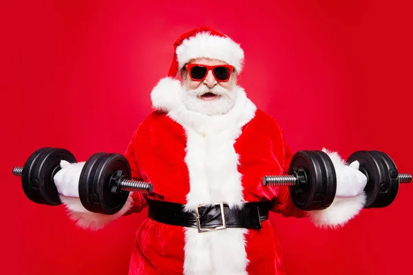 Portrait of stylish virile strong muscular sporty Saint Nicholas — Stock Photo, Image