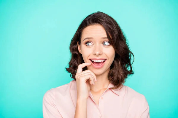 Primer plano retrato de lindo lindo alegre alegre dulce encantador attr — Foto de Stock