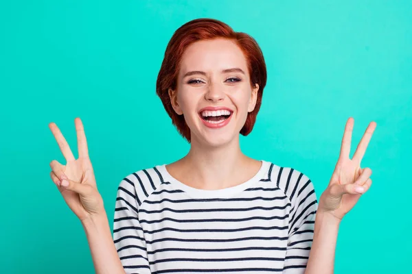 Porträt Von Ihr Sie Nett Charmant Attraktiv Fröhlich Froh Optimistisch — Stockfoto