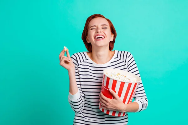 Funky Galen Glad Extatiska Överlycklig Jubel Härligt Charmiga Högt Bullriga — Stockfoto