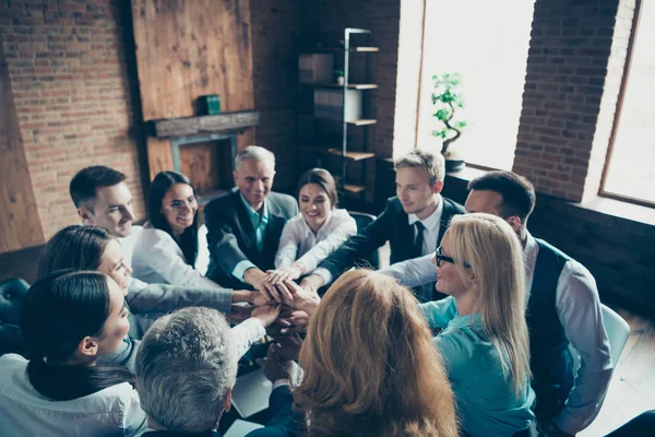 Celebrar Socios Liderazgo Integridad Comunidad Progreso Concepto Apoyo Gran Cantidad — Foto de Stock